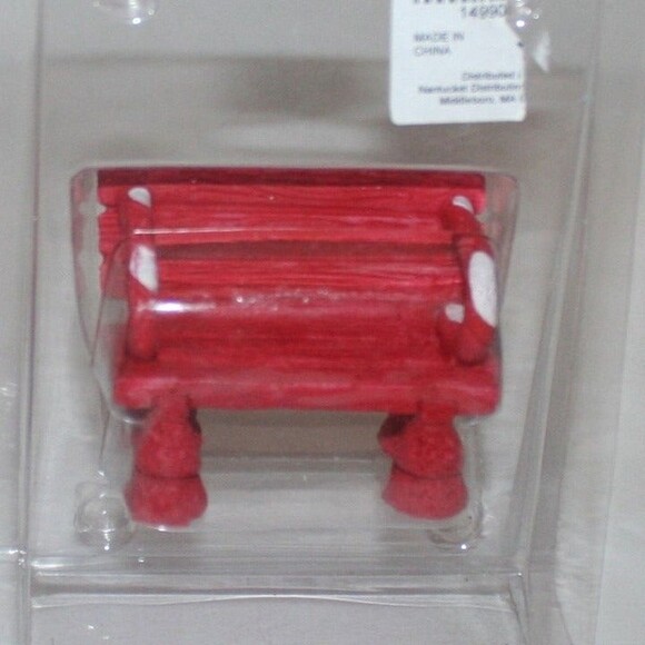 Christmas Tree Shop Village Collection Christmas Village Red Candy Bench - Picture 2 of 3